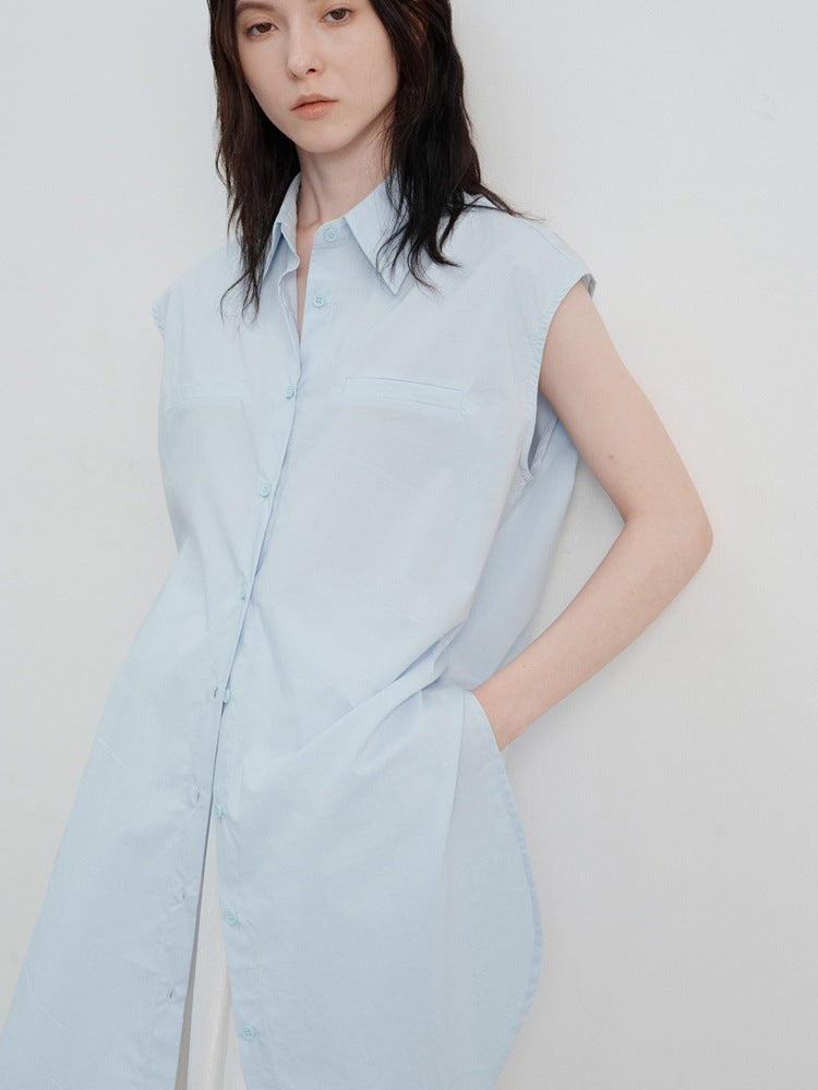 Ayla | Mouwloze Blousejurk met Minimalistische Look