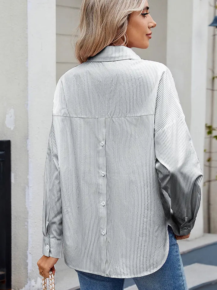 Lotte | Blouse met Fijne Strepen en Relaxte Fit