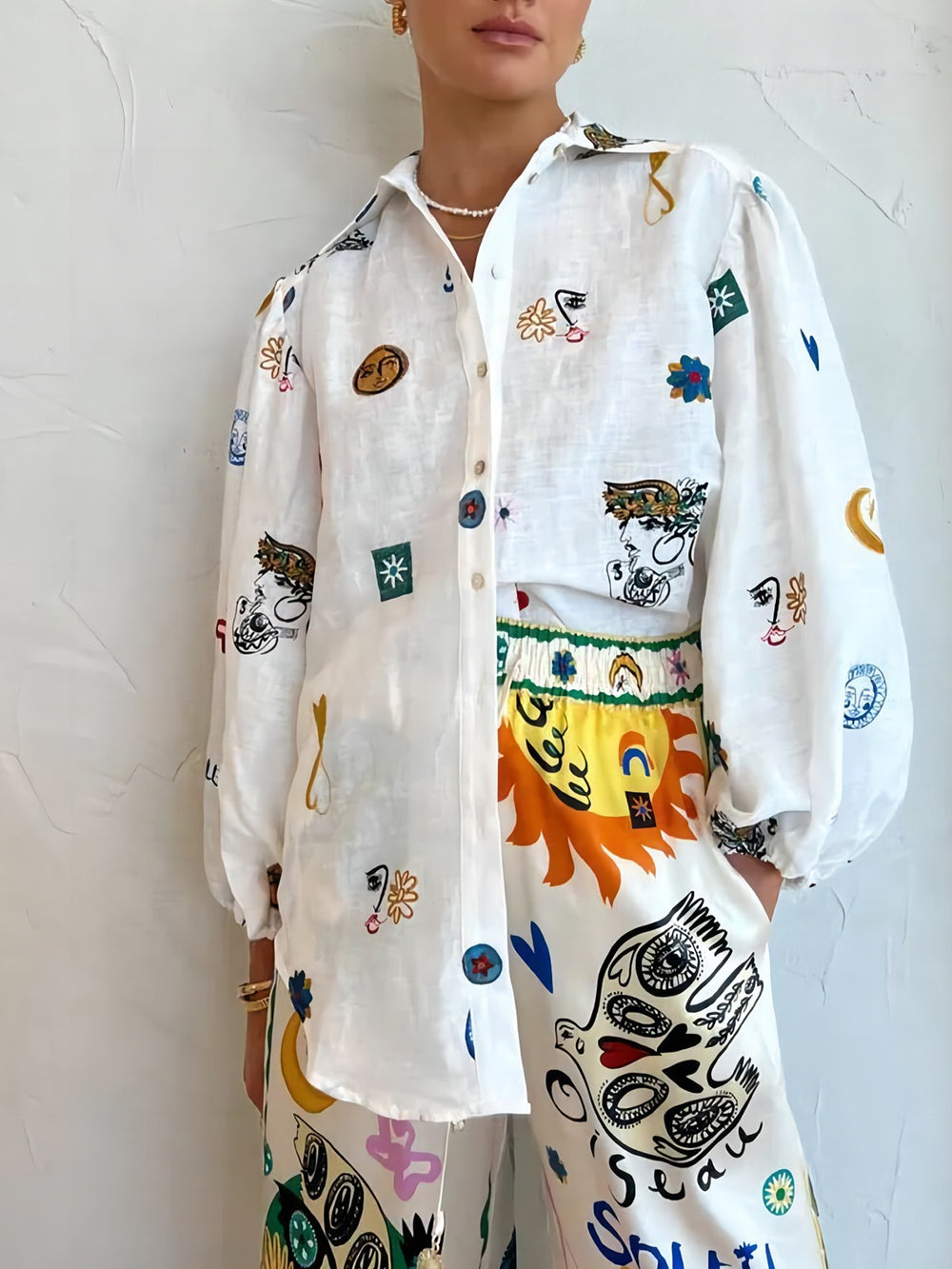 Azra | Blouse met Speelse Print en Luchtige Fit