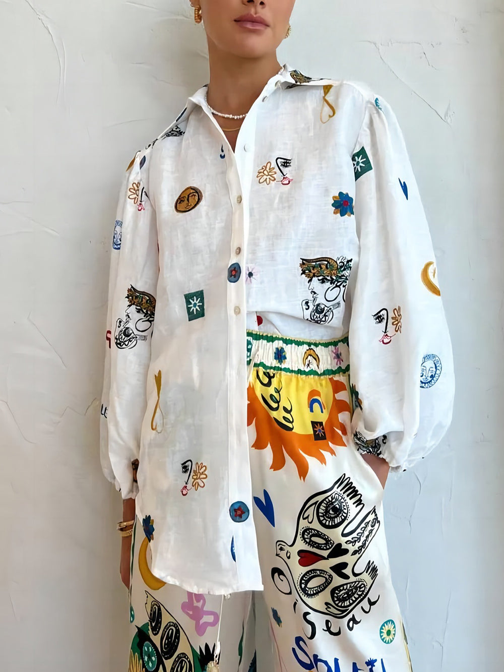 Azra | Blouse met Speelse Print en Luchtige Fit