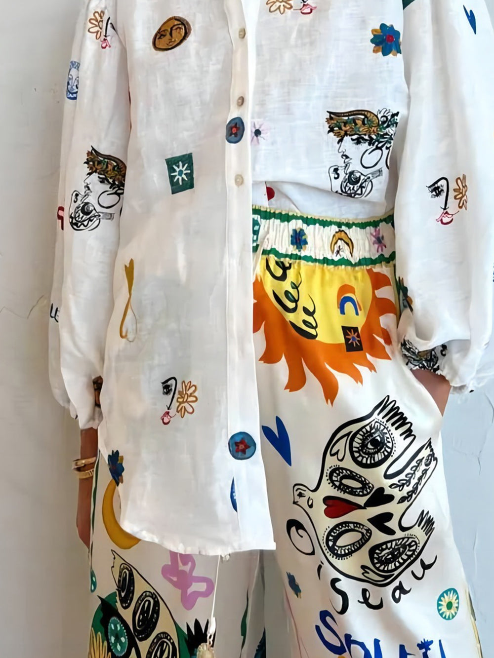 Azra | Blouse met Speelse Print en Luchtige Fit