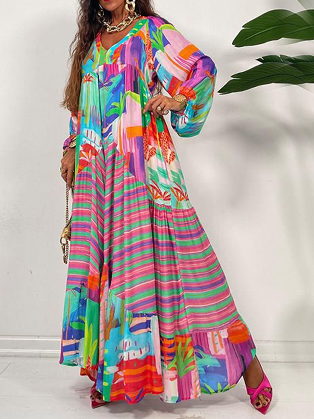Marit | Kleurrijke Boho Maxi Jurk