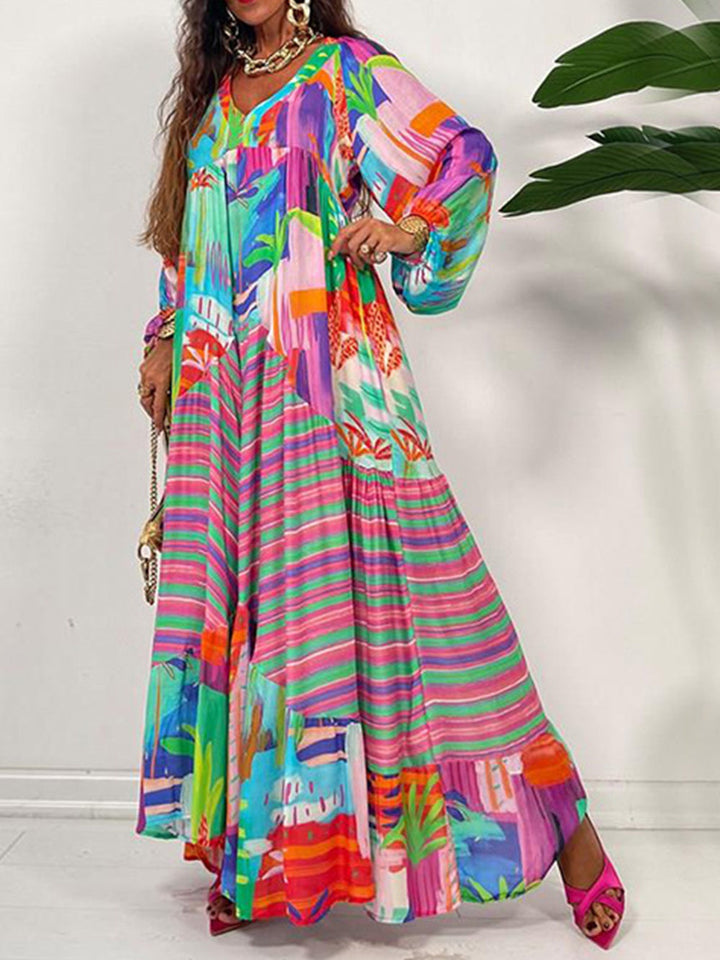 Marit | Kleurrijke Boho Maxi Jurk