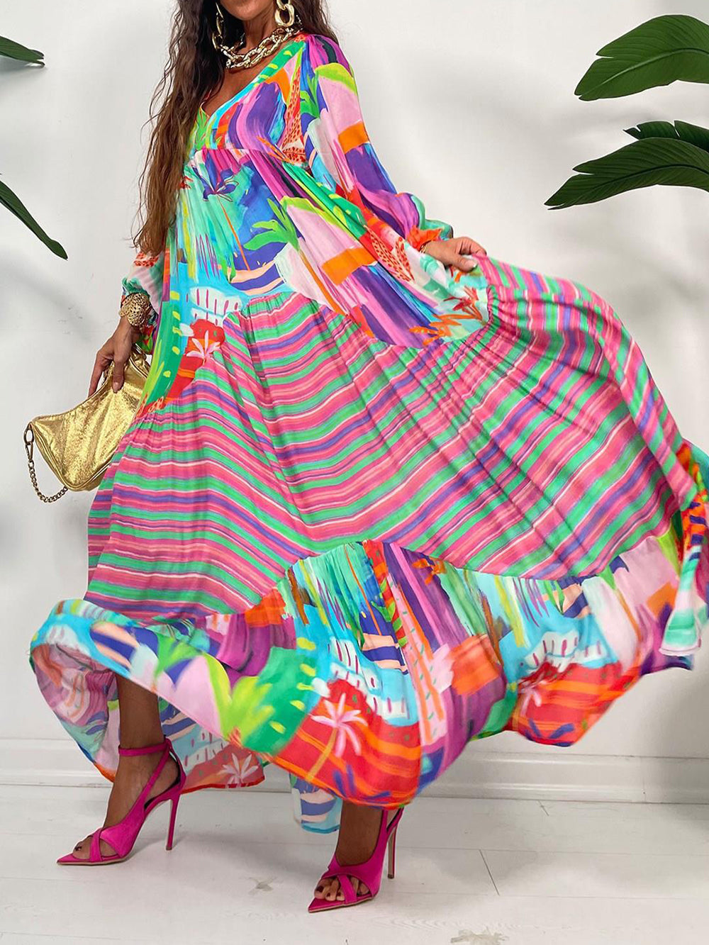 Marit | Kleurrijke Boho Maxi Jurk