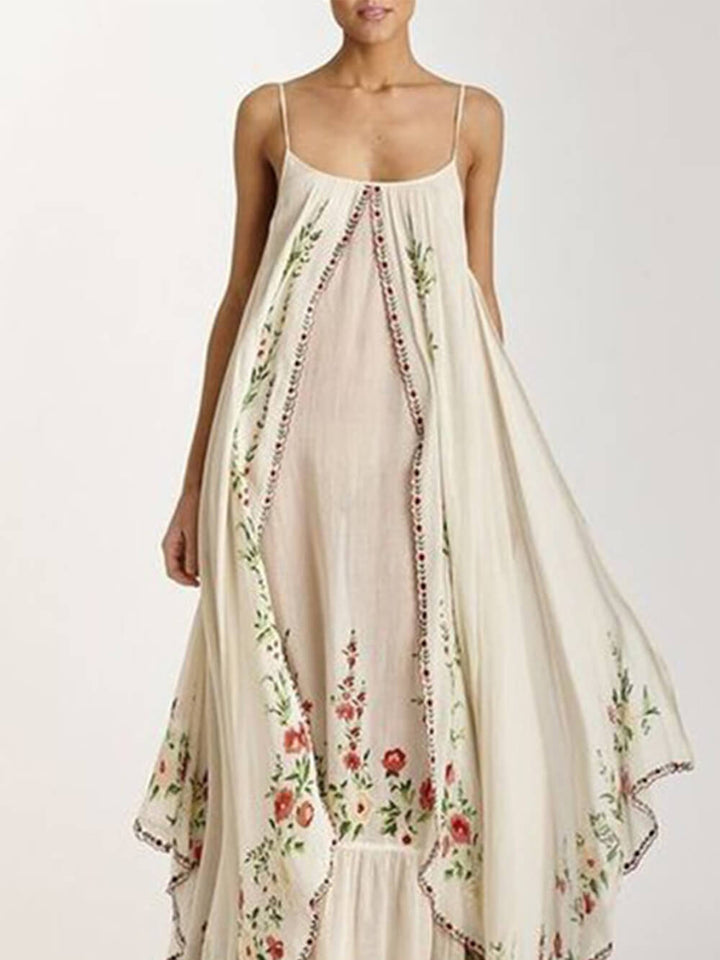 Jinthe | Geborduurde Boho Maxi Jurk