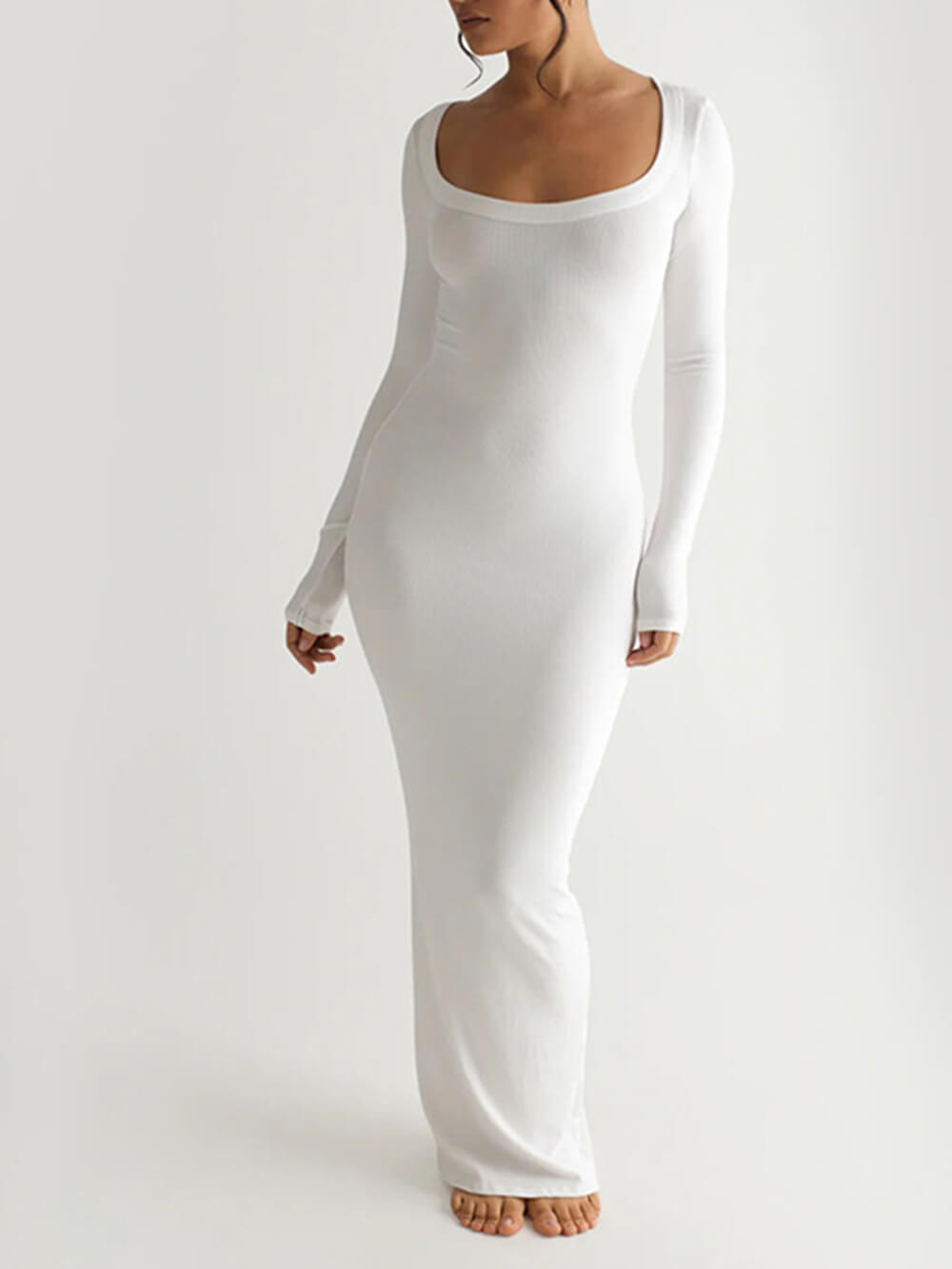 Livia | Maxi Jurk met Lange Mouwen en Minimalistische Pasvorm