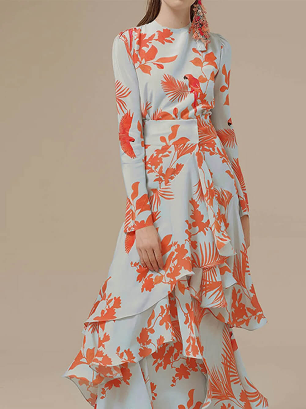 Elise | Tropische Ruffle Maxi Jurk
