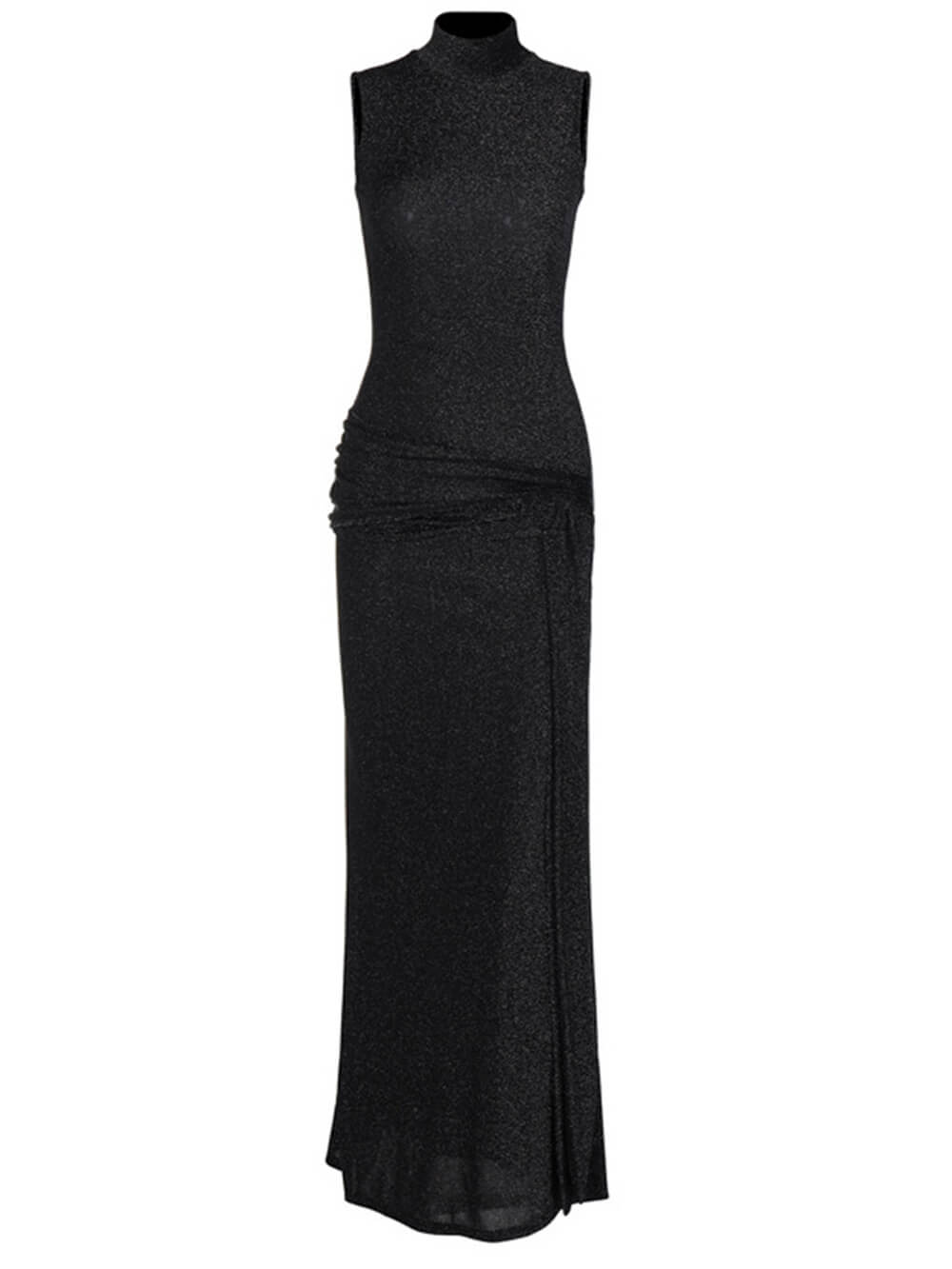 Sienna | Maxi Jurk met Hoge Hals en Ceintuurdetail