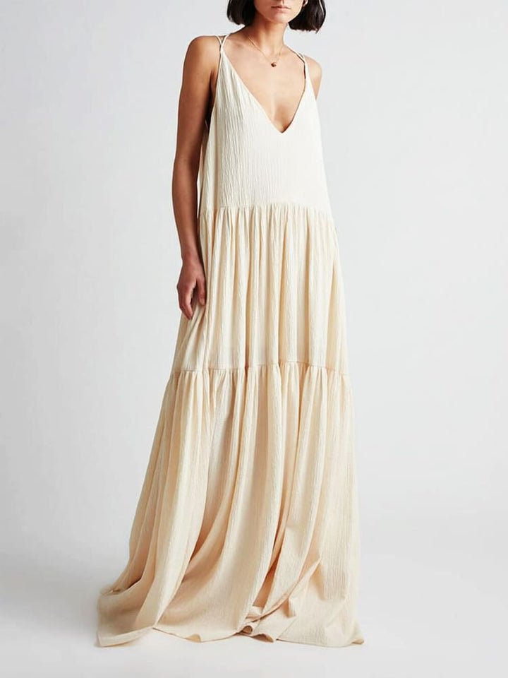 Faye | Maxi Jurk met Gelaagde Rok