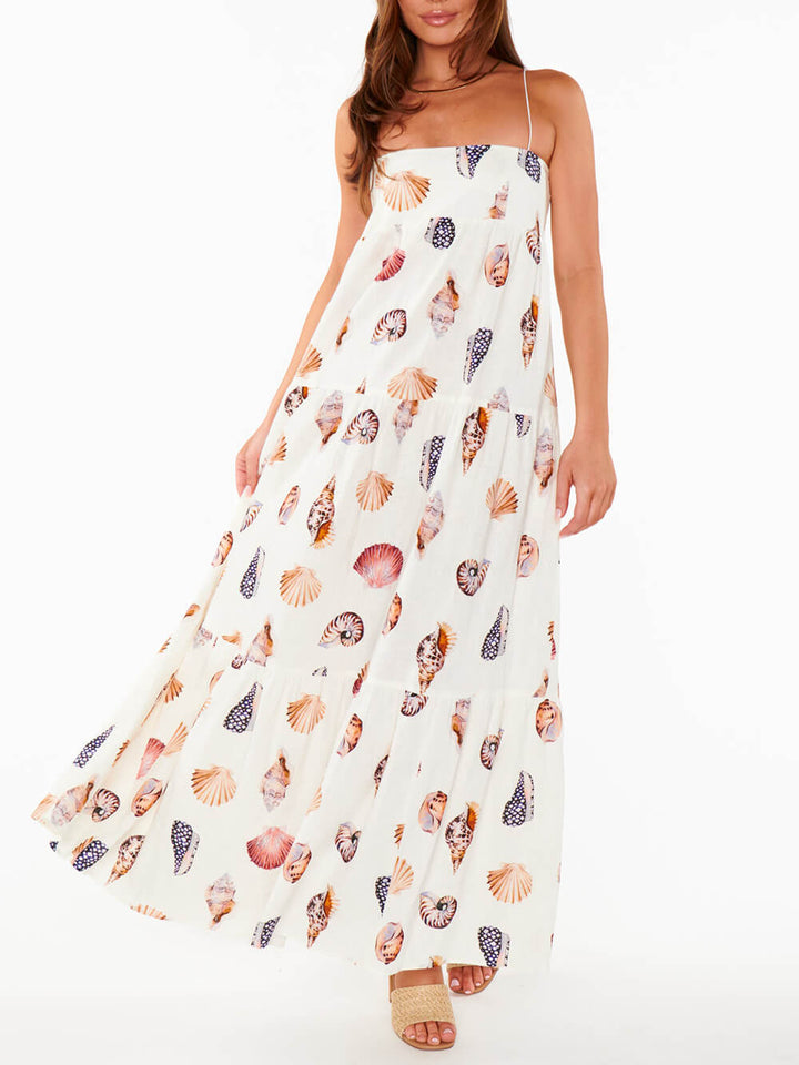 Esmée | Maxi Jurk met Schelpenprint