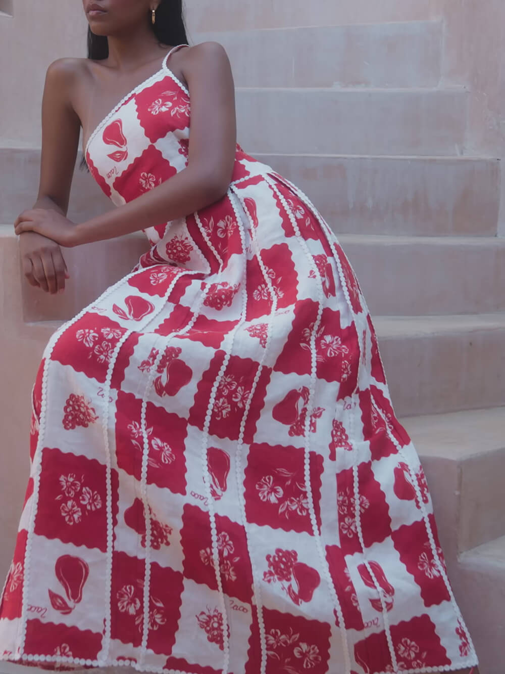Danique | One Shoulder Maxi Jurk met Print