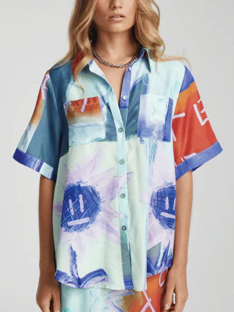 Adrianne | Blouse met Artistieke Print en Relaxte Fit