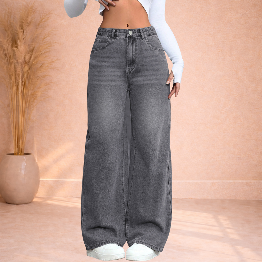 Jordan | Wide Leg Jeans met Hoge Taille