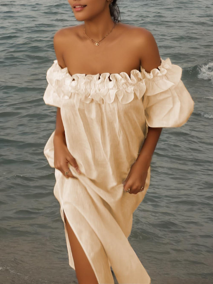 Loïs | Off Shoulder Jurk met Ruffles