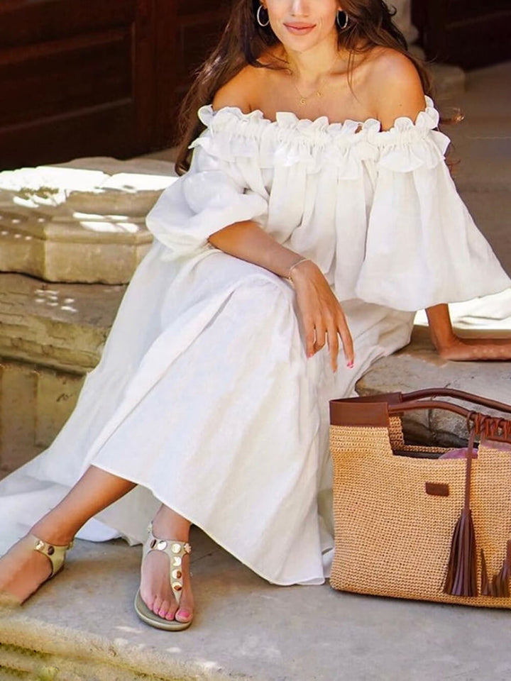 Loïs | Off Shoulder Jurk met Ruffles