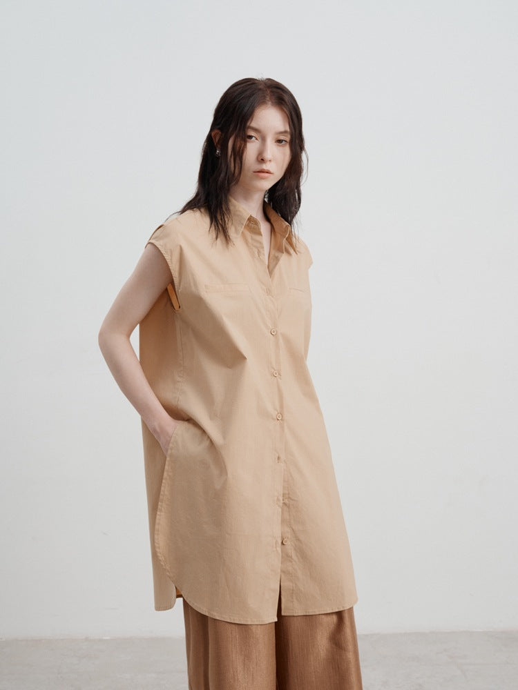 Ayla | Mouwloze Blousejurk met Minimalistische Look
