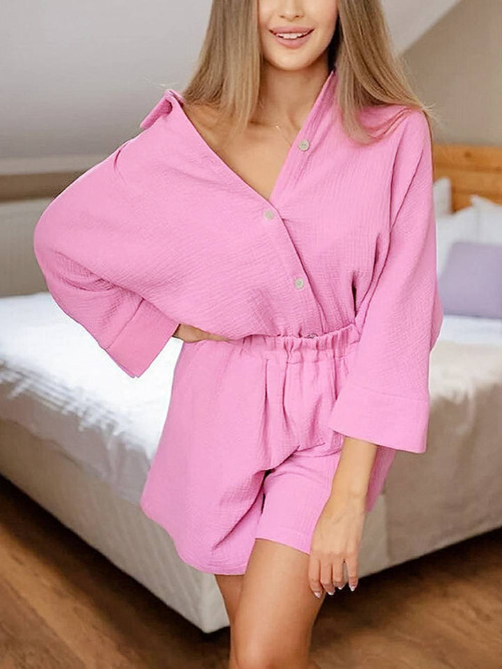 Adela | Zomerset met Blouse en Short in Luchtige Structuur