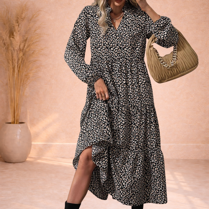 Zelina | Panterprint Midi Jurk