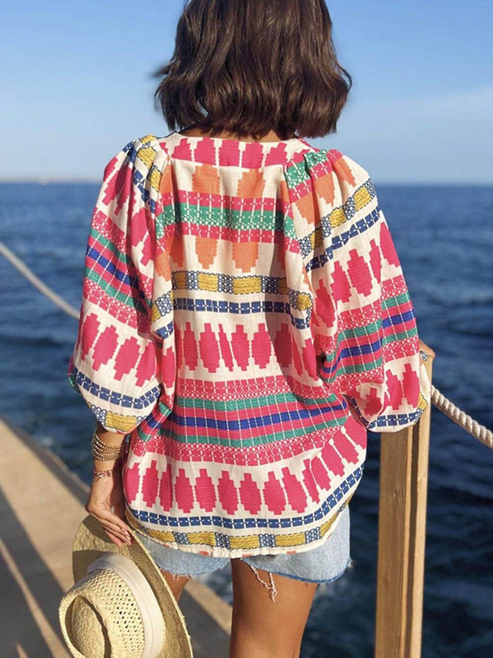 Aafke | Blouse met Kleurrijke Print en Relaxte Fit
