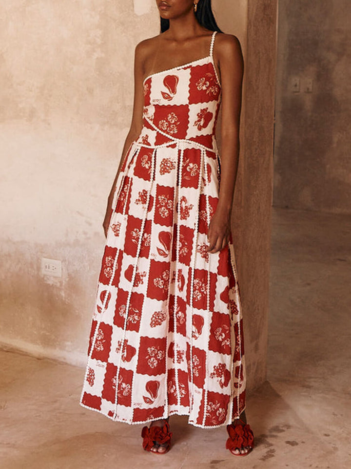 Danique | One Shoulder Maxi Jurk met Print