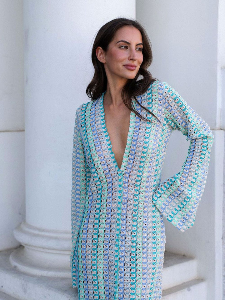 Sanne | Maxi Jurk met Patroon en Split