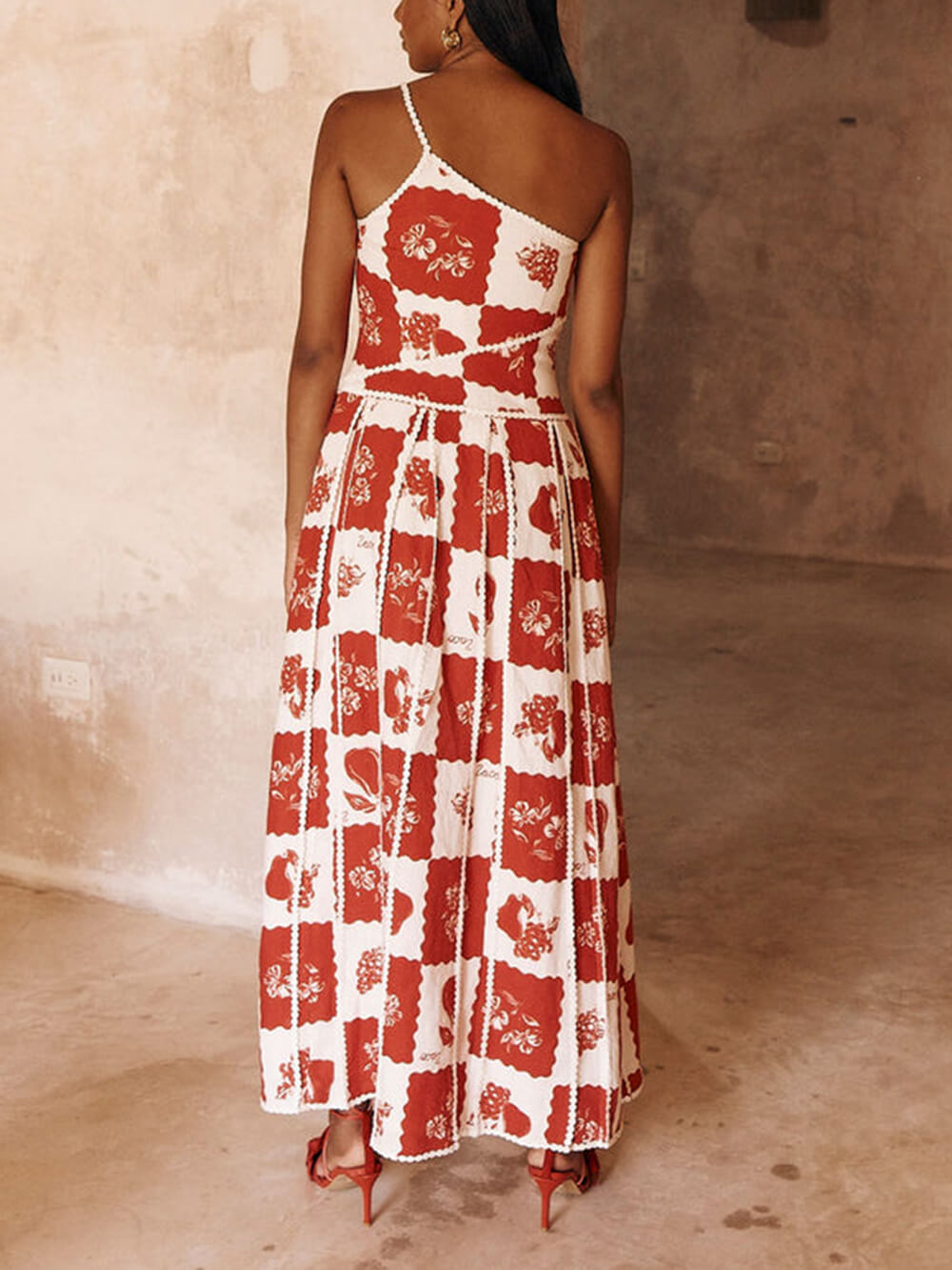 Danique | One Shoulder Maxi Jurk met Print