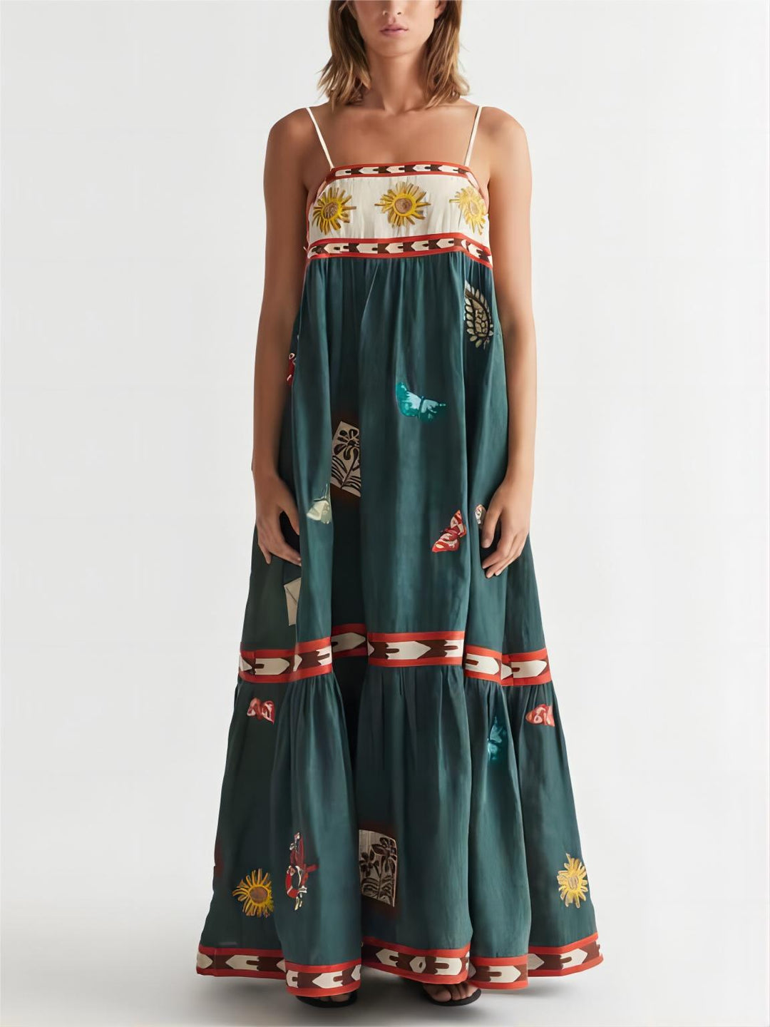 Maartje | Maxi Jurk met Artistieke Print