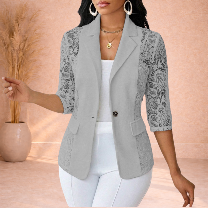 Avery | Blazer met Kantdetails en 3/4 Mouwen