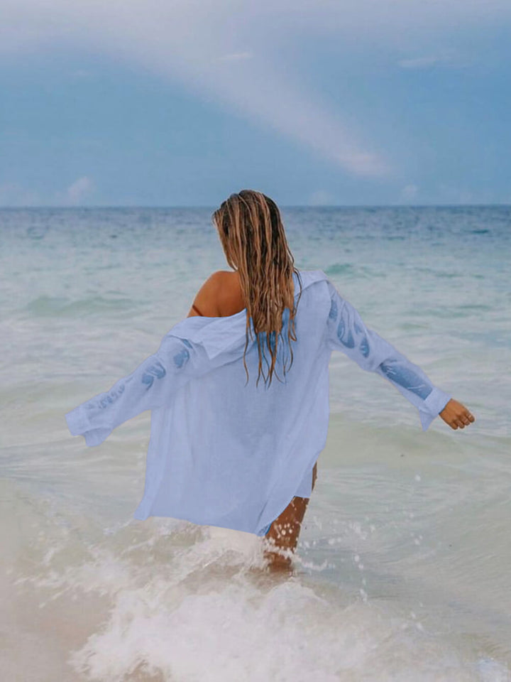 Aisha | Luchtige Strand Blouse met Strikdetail