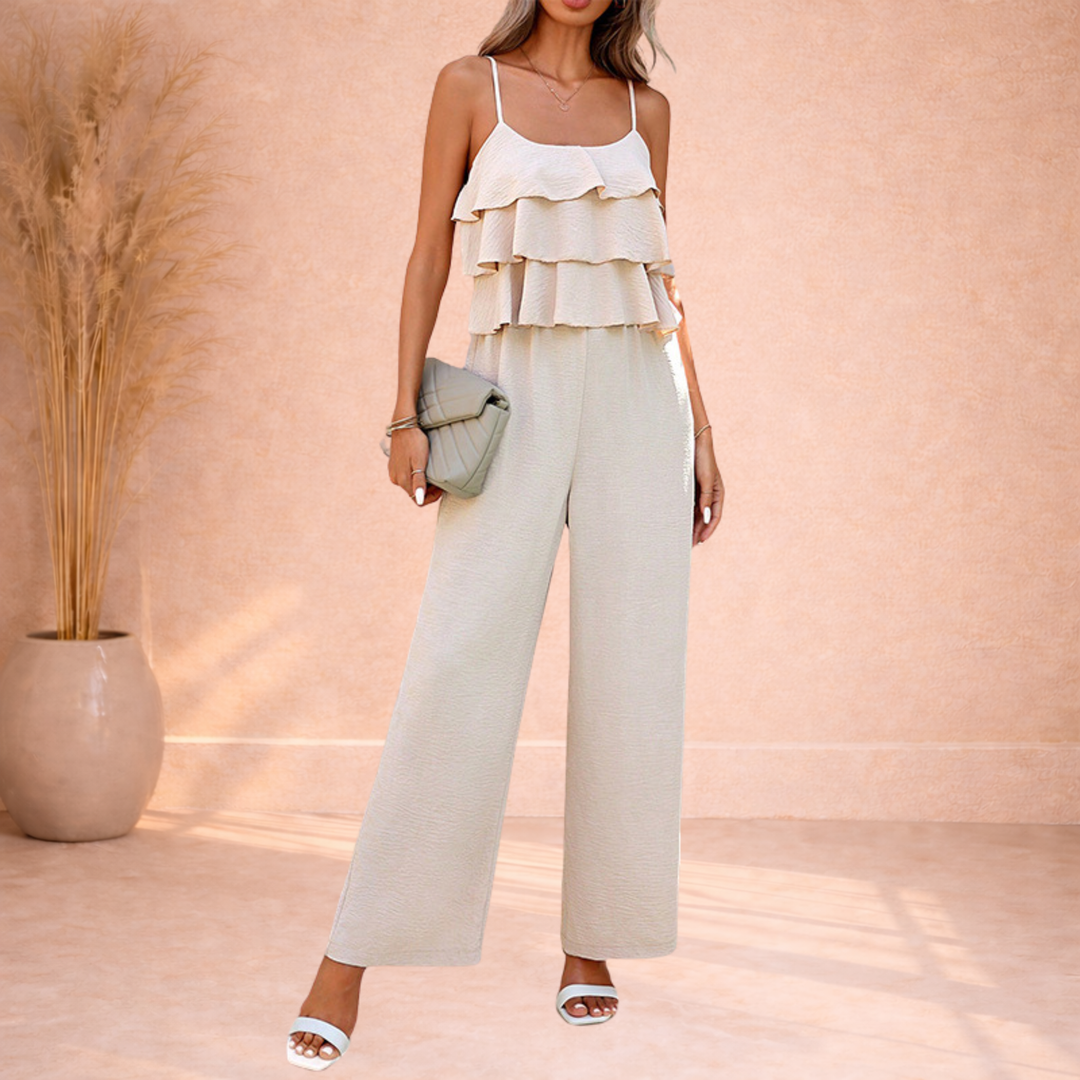 Ella | Tweedelige Set met Ruches en Wijde Broek