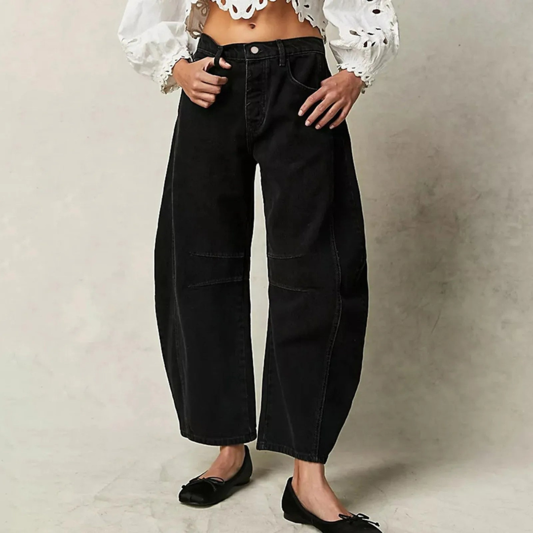 Donna | Barrel Fit Jeans in Zwart