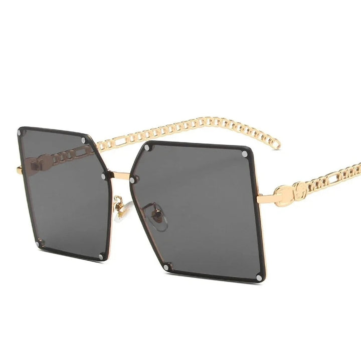 Amy-Linn | Geometrische Zonnebril met Ketting