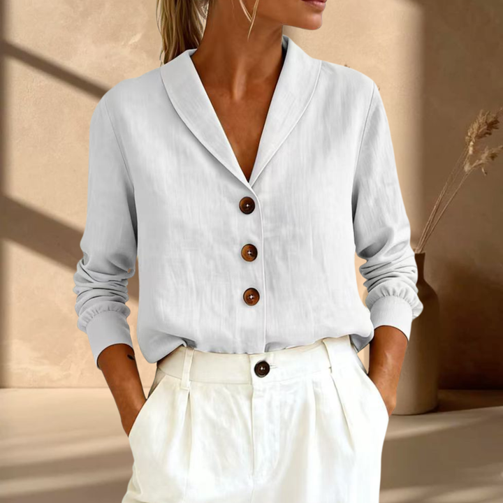 Arden | Stijlvolle Katoenen Blouse met Kraag