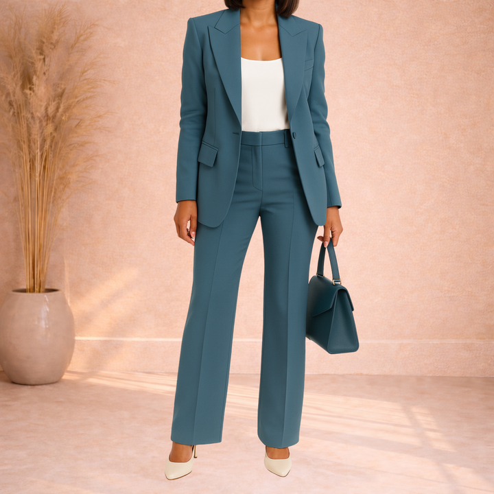 Quinn | Tweedelige Blazer Set met Wijde Broek
