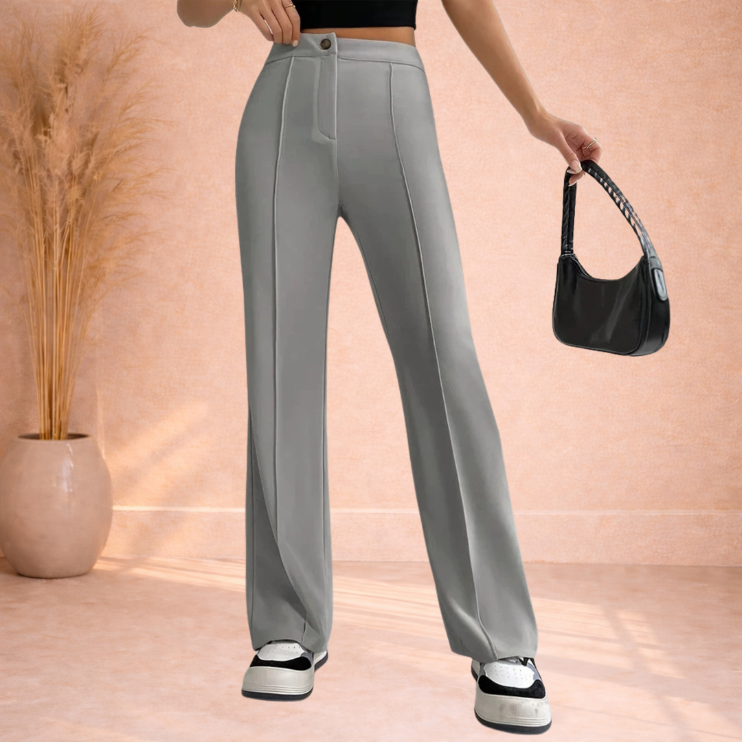 Casey | Pantalon met Rechte Pijpen en Hoge Taille
