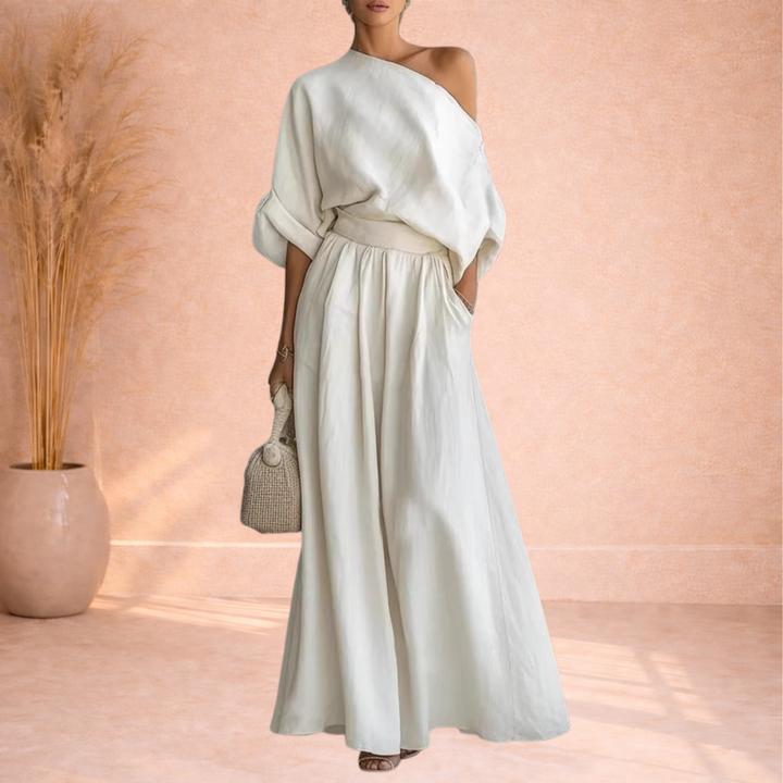 Eden | One-Shoulder Maxi Jurk met Tailleband