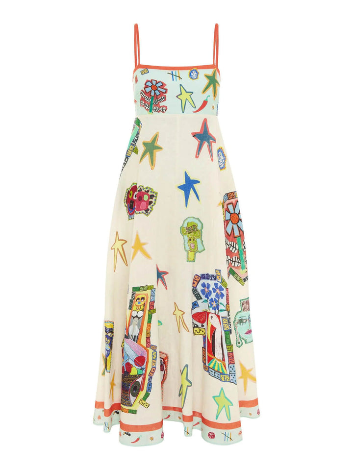 Milou | Maxi Jurk met Artistieke Print