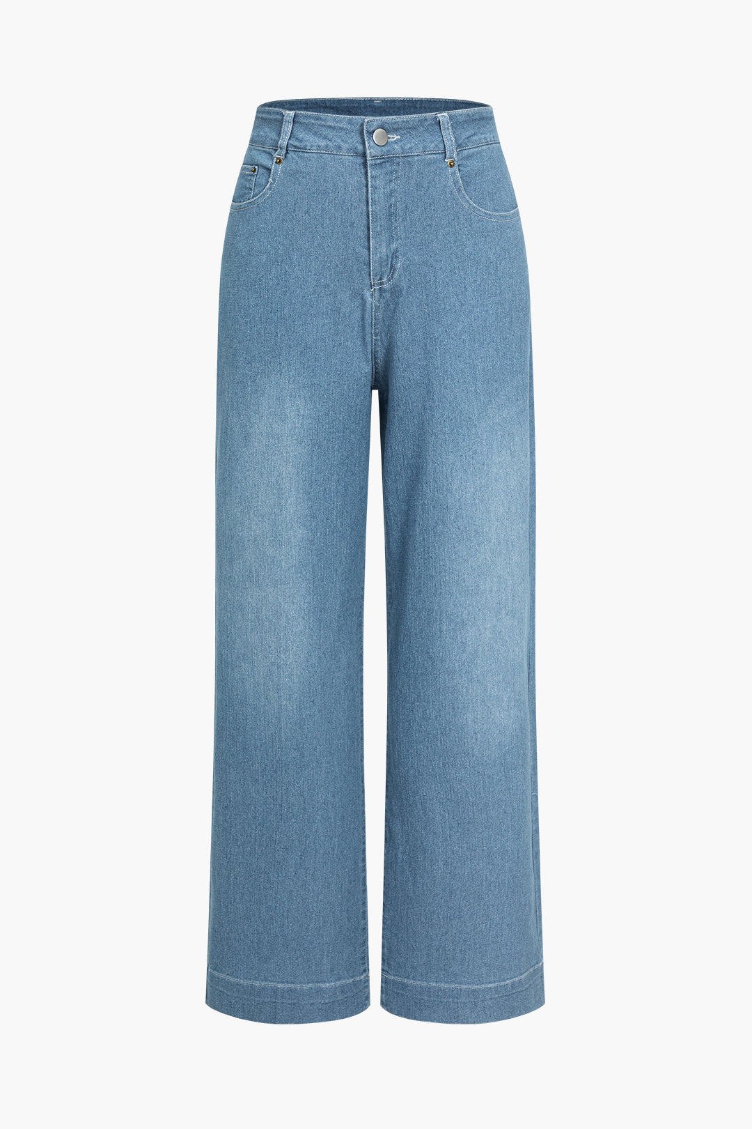 Mila | Basic Wide Leg Jeans in Lichtblauw