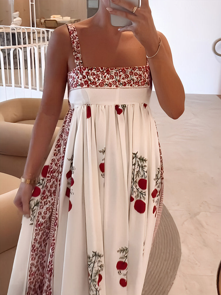 Fleurine | Maxi Jurk met Print en Volle Rok
