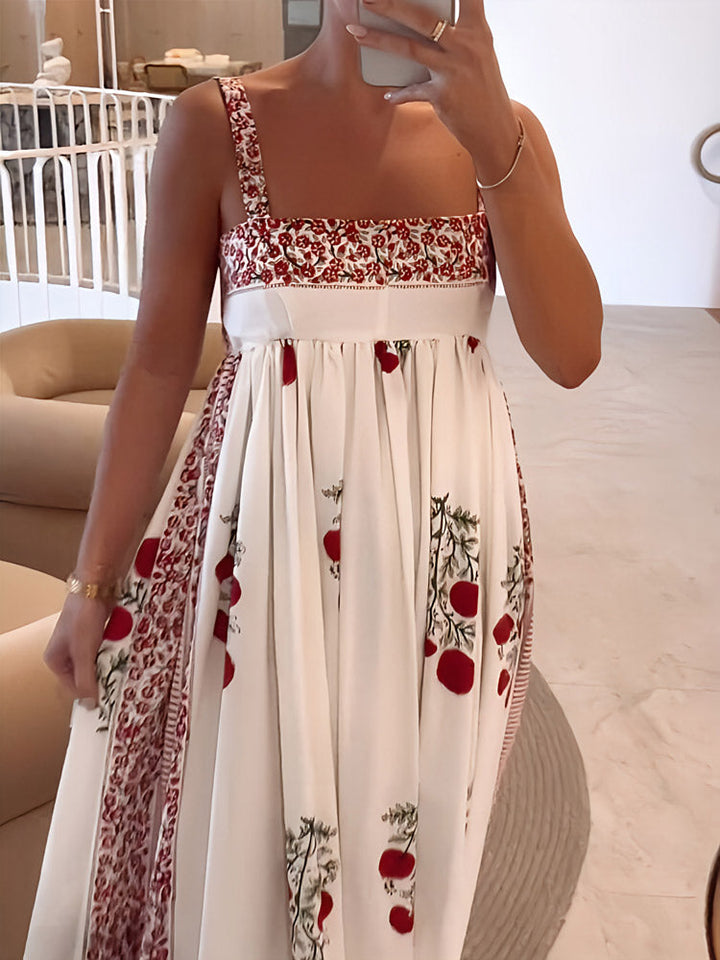 Fleurine | Maxi Jurk met Print en Volle Rok