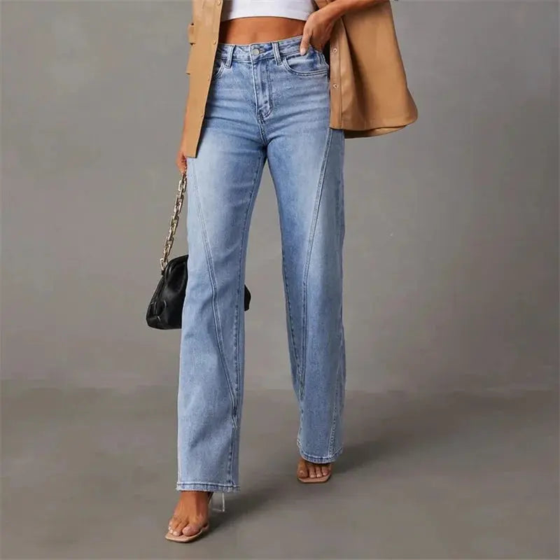 Sophie | Straight Fit Jeans met Panel Details