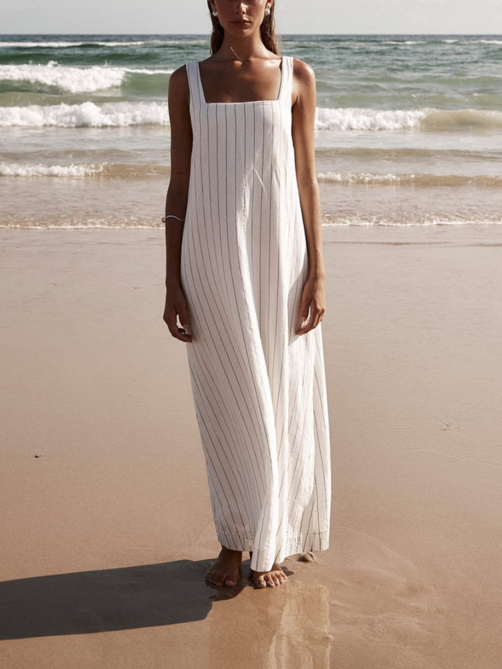 Imke | Maxi Jurk met Streepdetail