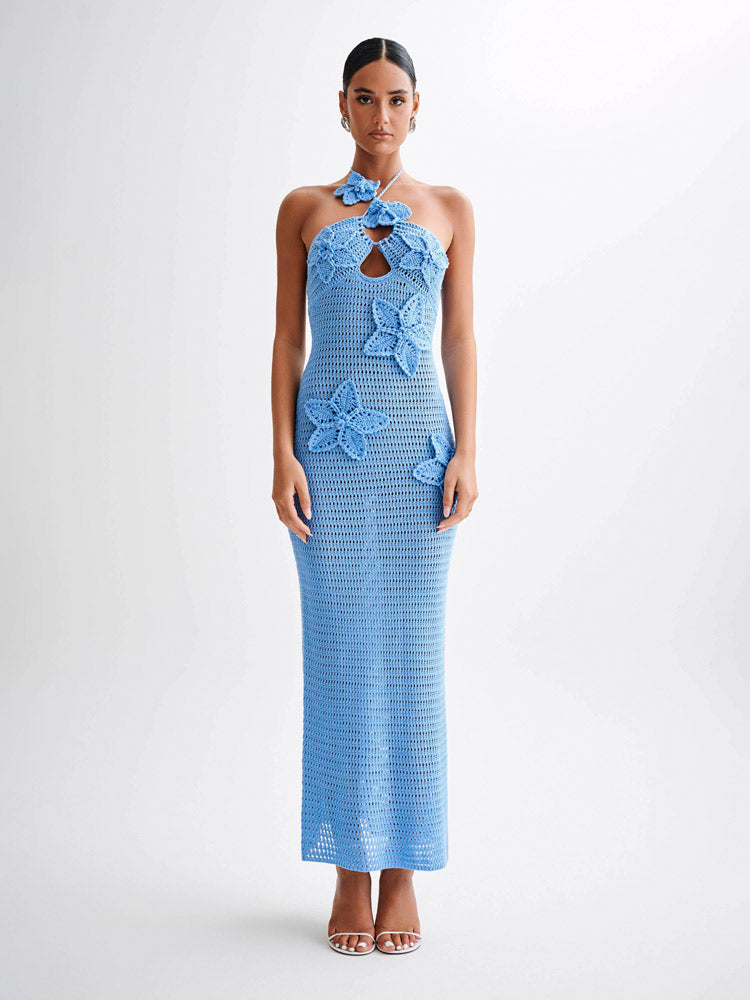 Lotte | Gehaakte Maxi Jurk met Bloemdetails