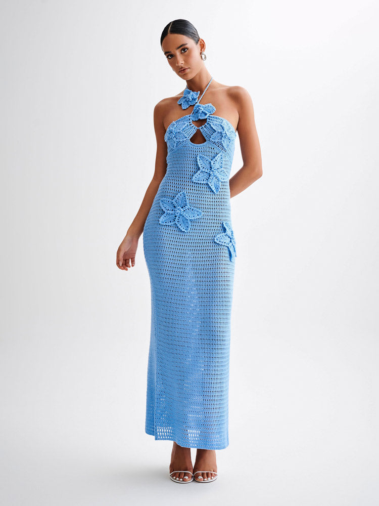 Lotte | Gehaakte Maxi Jurk met Bloemdetails