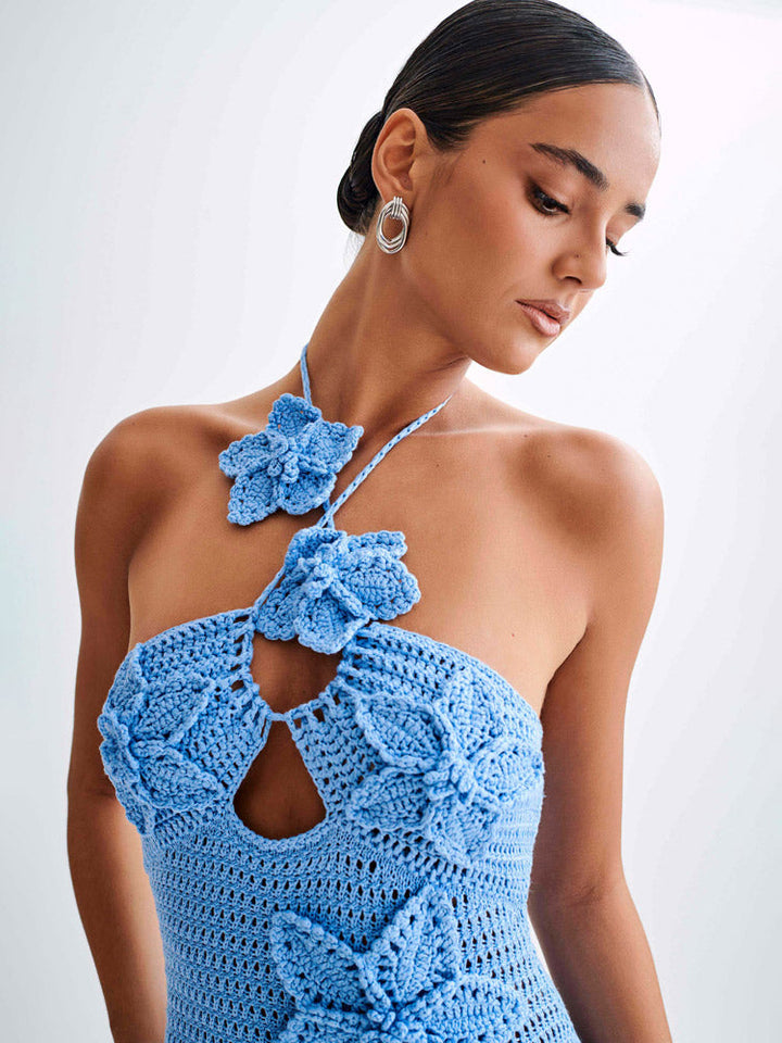 Lotte | Gehaakte Maxi Jurk met Bloemdetails