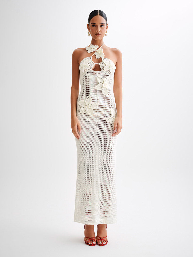Lotte | Gehaakte Maxi Jurk met Bloemdetails