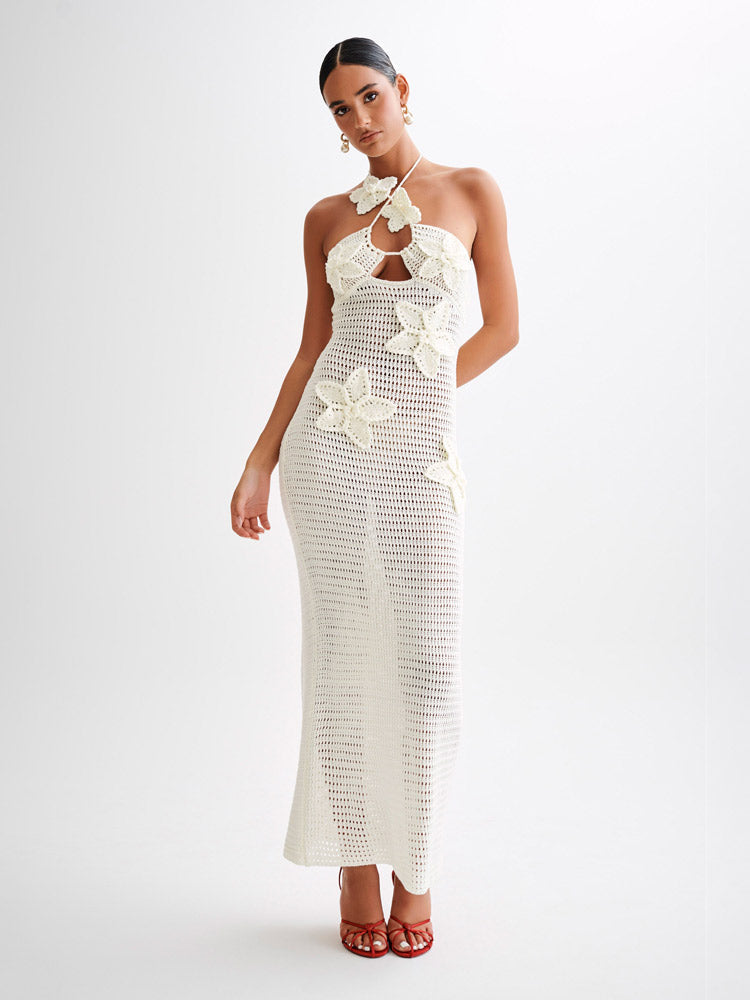 Lotte | Gehaakte Maxi Jurk met Bloemdetails