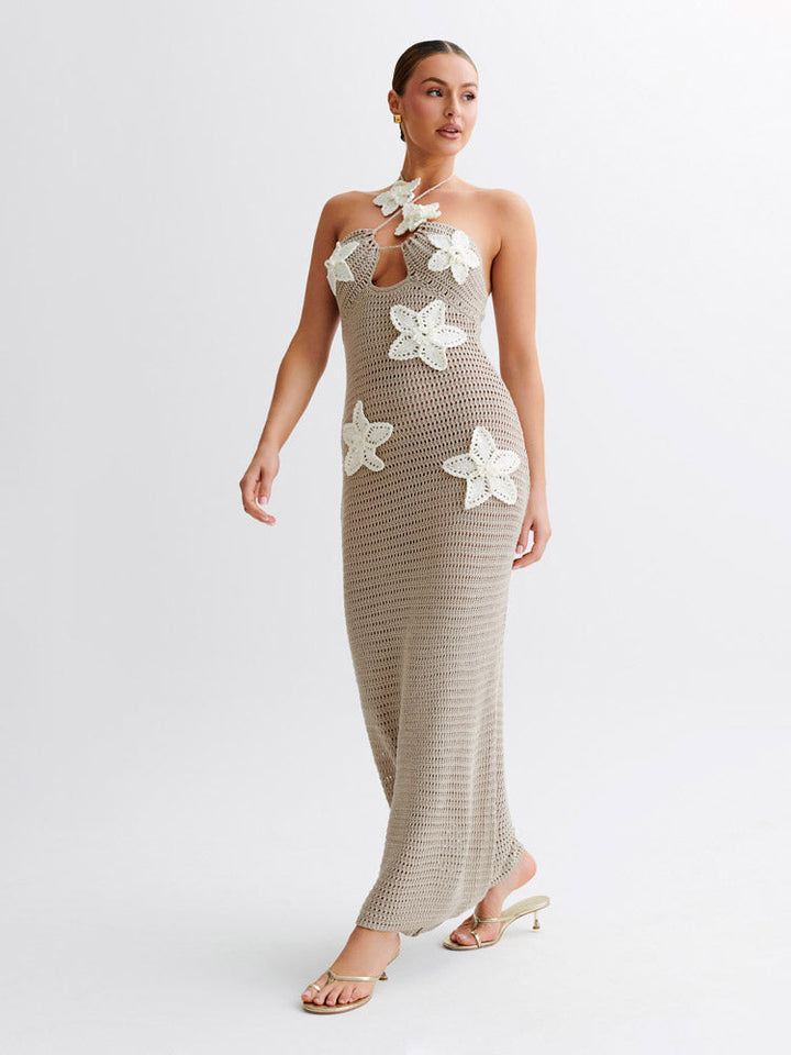 Lotte | Gehaakte Maxi Jurk met Bloemdetails