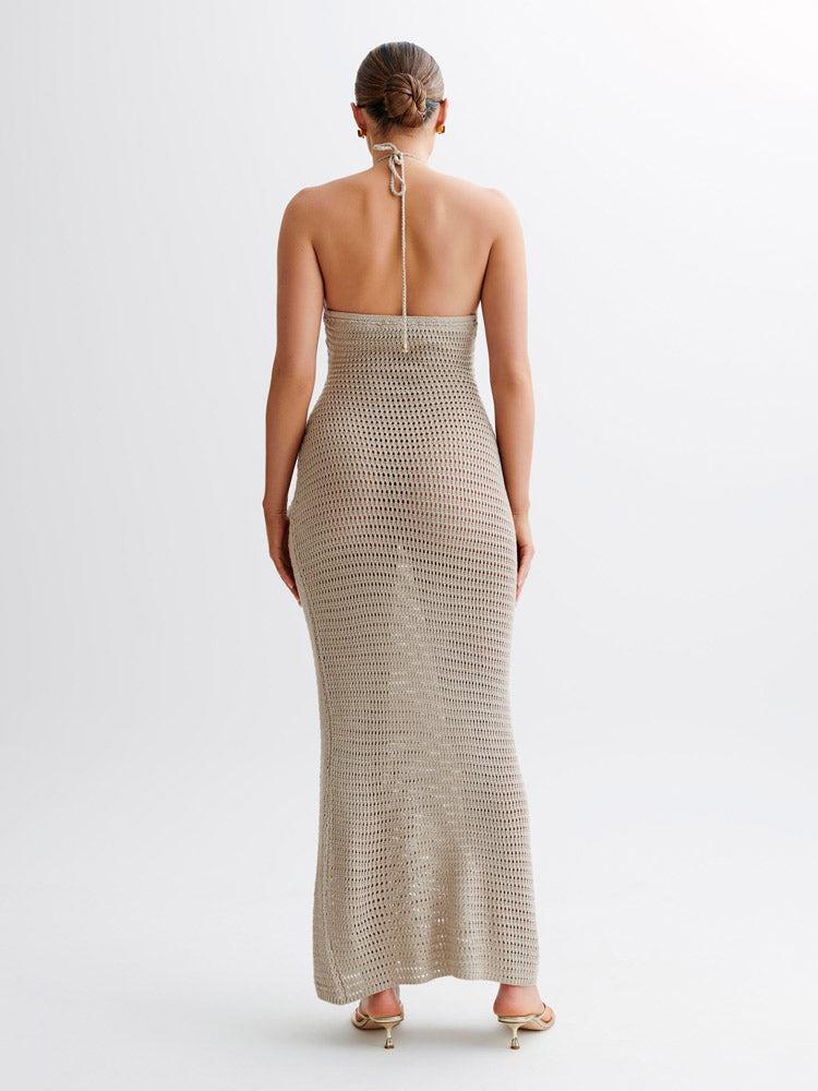 Lotte | Gehaakte Maxi Jurk met Bloemdetails