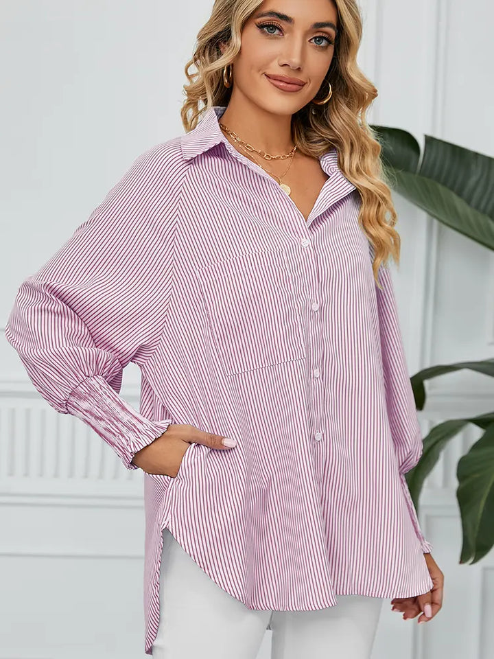 Emma | Blouse met Strepen en Relaxte Pasvorm
